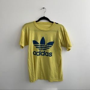 Vintage Adidas Originals Trefoil Neon Yellow T